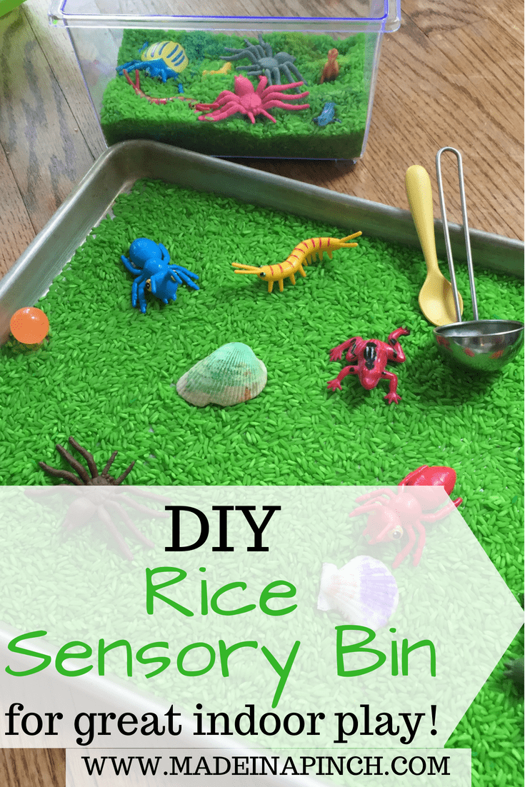 Sensory rice play is a great activity to help all kids with their sensory development. For our recipe and other helpful tips visit Made in a Pinch and follow us on Pinterest!