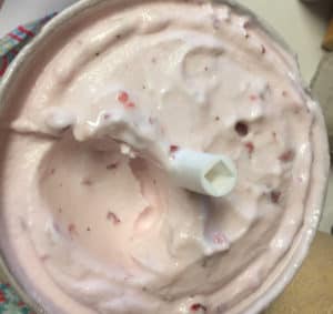 Freshly made homemade strawberry ice cream