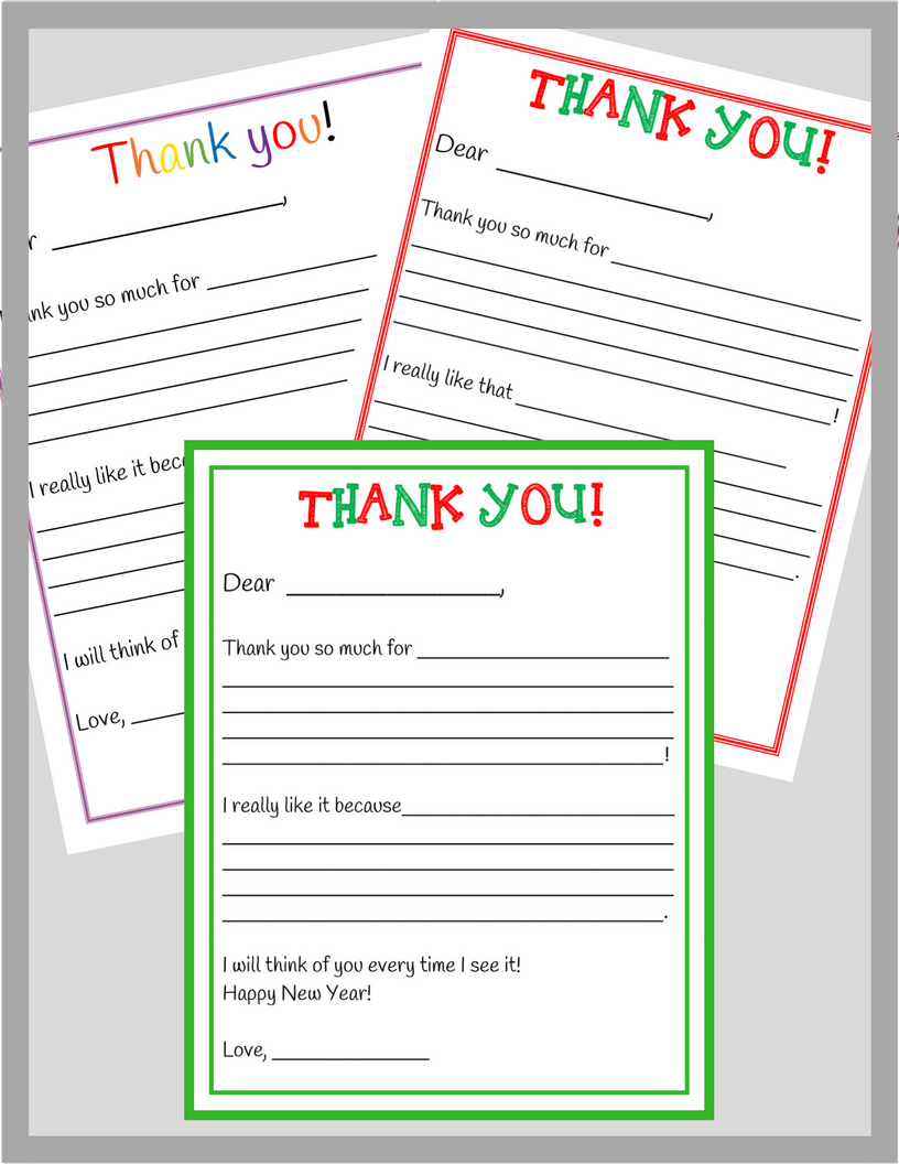 Thank you note template package