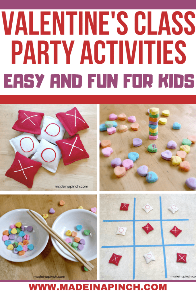 These Valentine's Day activities are a blast! Grab these ideas along with our free printables on Made in a Pinch. For more helpful tips and easy recipes, follow us on Pinterest.
