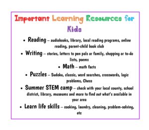 Learning resources for kids