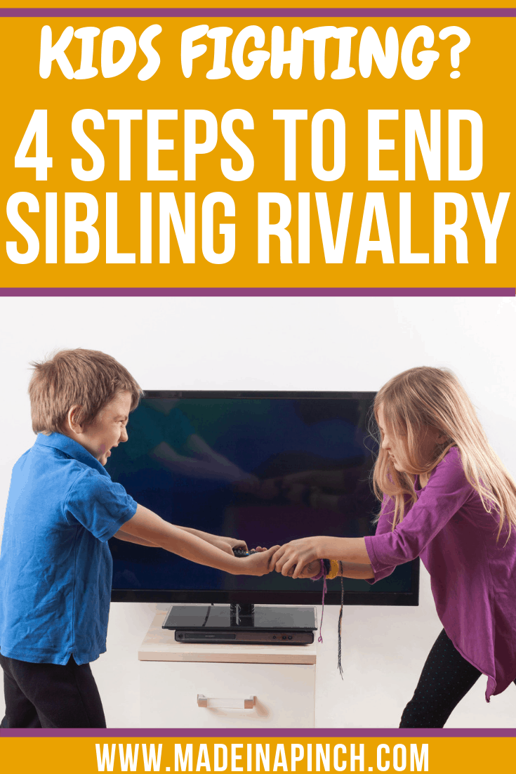 End kids fighting with 4 simple strategies! Sibling Rivalry can become a thing of the past! Follow us on Pinterest for more helpful tips and easy recipes.
