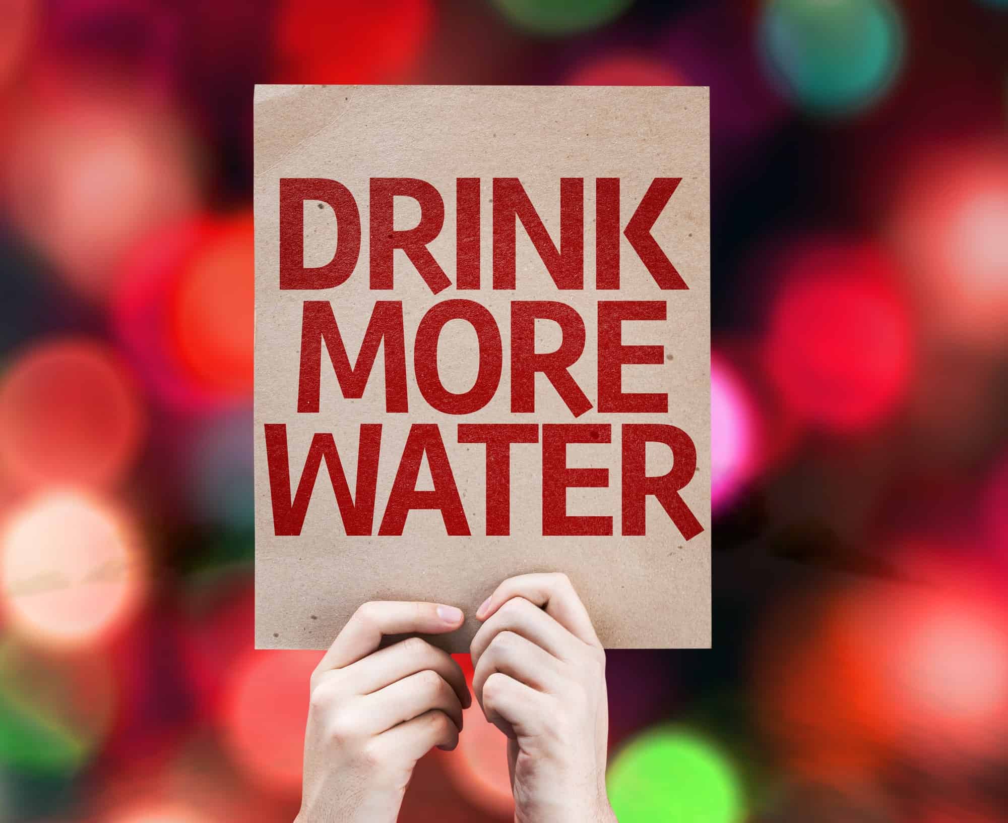Drink more water sign red