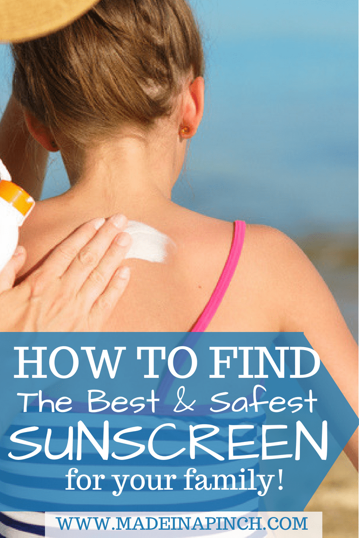 Learn how to spot the safest and most effect sunscreens with our research and tips! Get more helpful tips and yummy recipes at Made in a Pinch and follow us on Pinterest!