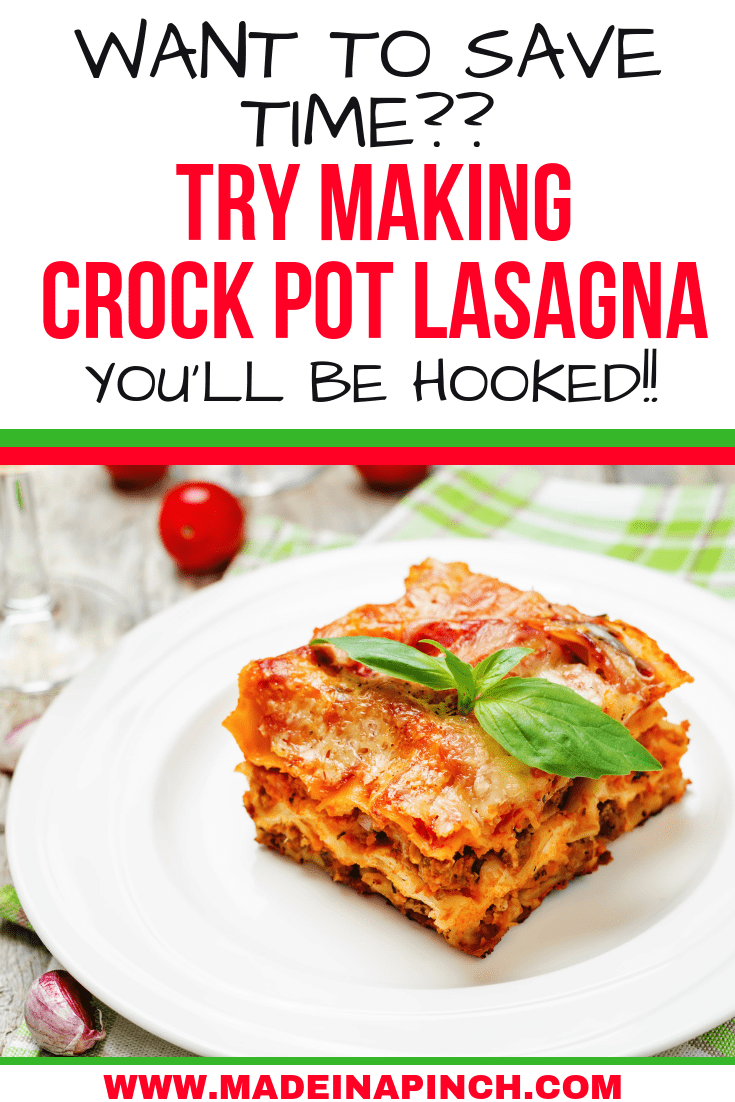 Make this family favorite classic super easy by making it in the crock pot! Grab our crock pot lasagna recipe on Made in a Pinch. For more easy family recipes and helpful tips, follow us on Pinterest.