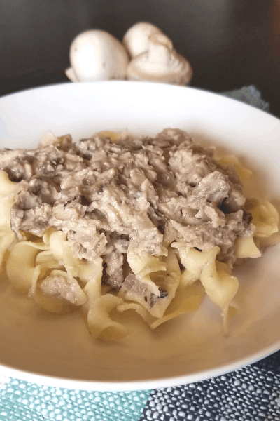 Our Stew Meat Beef Stroganoff makes an amazing and delicious weeknight meal. Follow us on Pinterest for more delicious recipes and helpful tips!