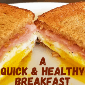 Fast and easy breakfast sandwich for a quick filling breakfast.