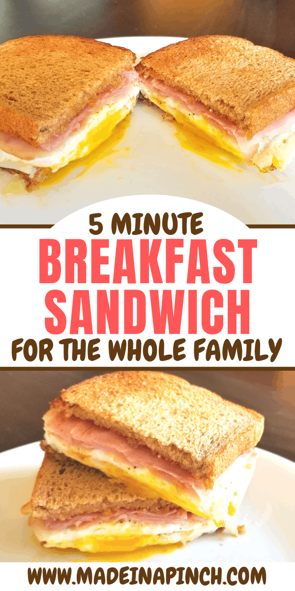 Fast and easy breakfast sandwich for a quick filling breakfast.