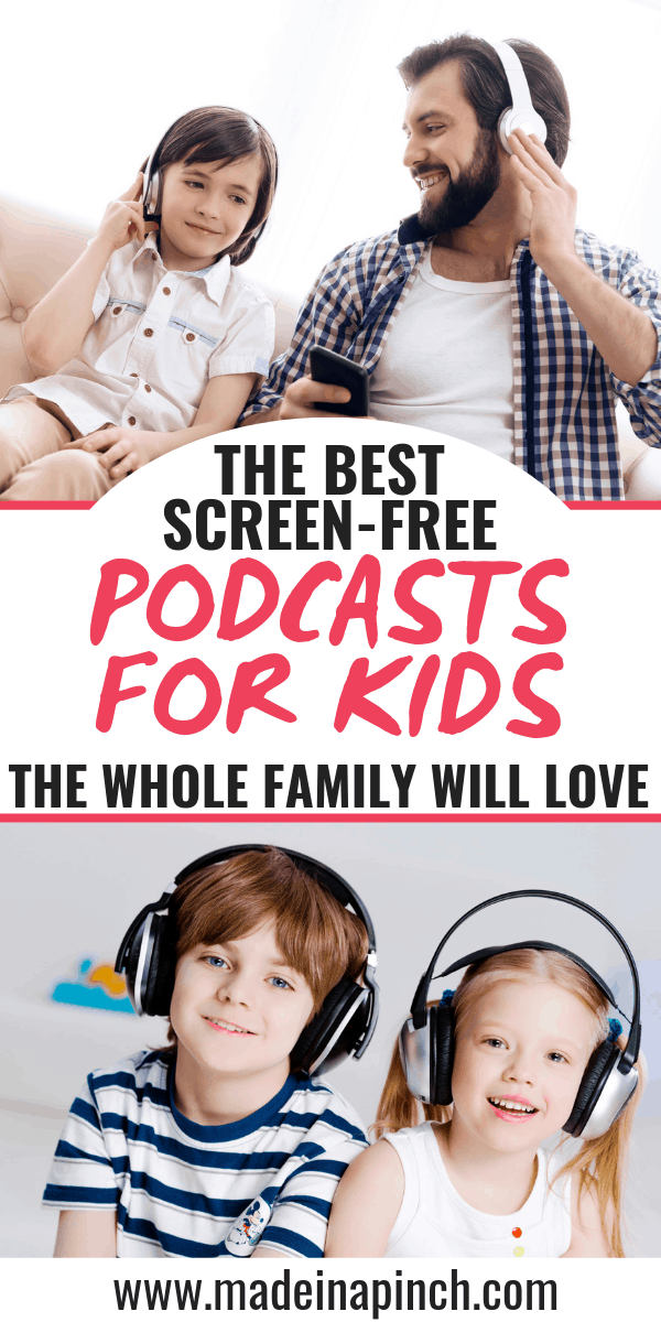 Grab my entire list of the best podcasts for kids that teach, inspire and entertain. Get more helpful family tips and easy recipes by following us on Pinterest!