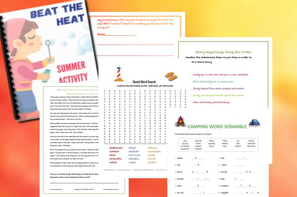 Our collection of summer worksheets, the Beat The Heat Summer Activity Package is the perfect blend of summer learning and summer fun!