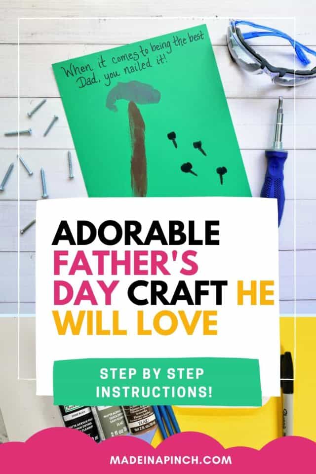 Father's Day crafts for preschool kids to give to dad that he'll love pin image
