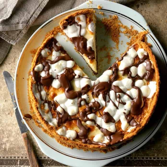 s'mores dessert variation: s'mores cheesecake