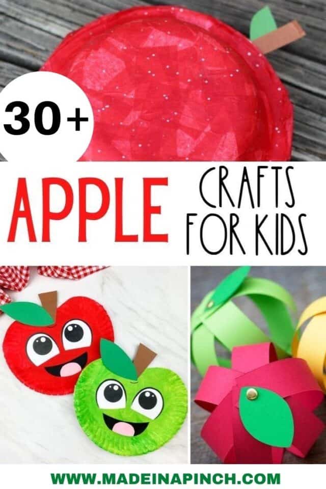 apple crafts for kids pin image