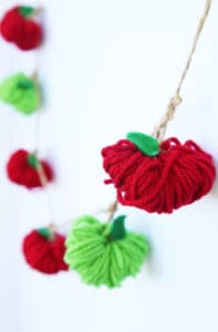 yarn apple garland craft