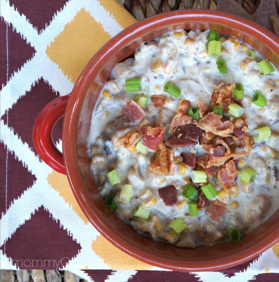slow cooker bacon and corn chowder