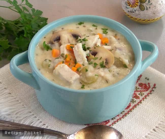 creamy slow cooker chicken rice soup