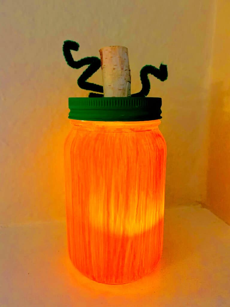 mason jar pumpkin craft