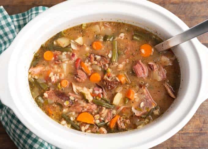 crock pot ham & vegetable barley soup