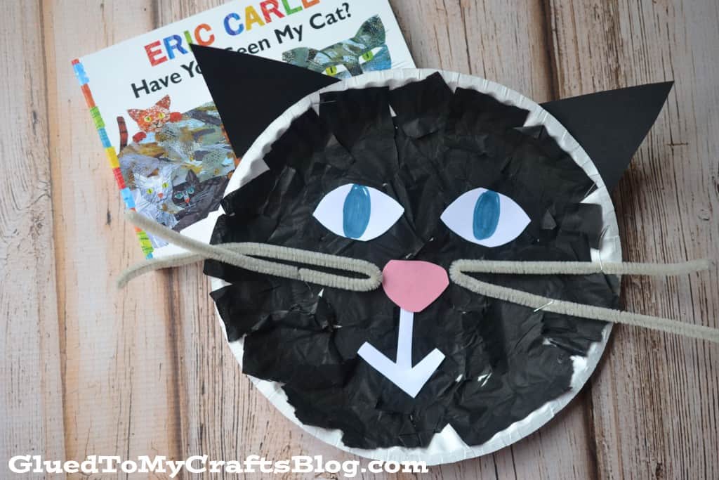 Black cat paper plate craft