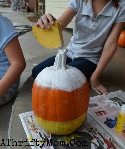 pumpkin painting ideas for kids: candy corn