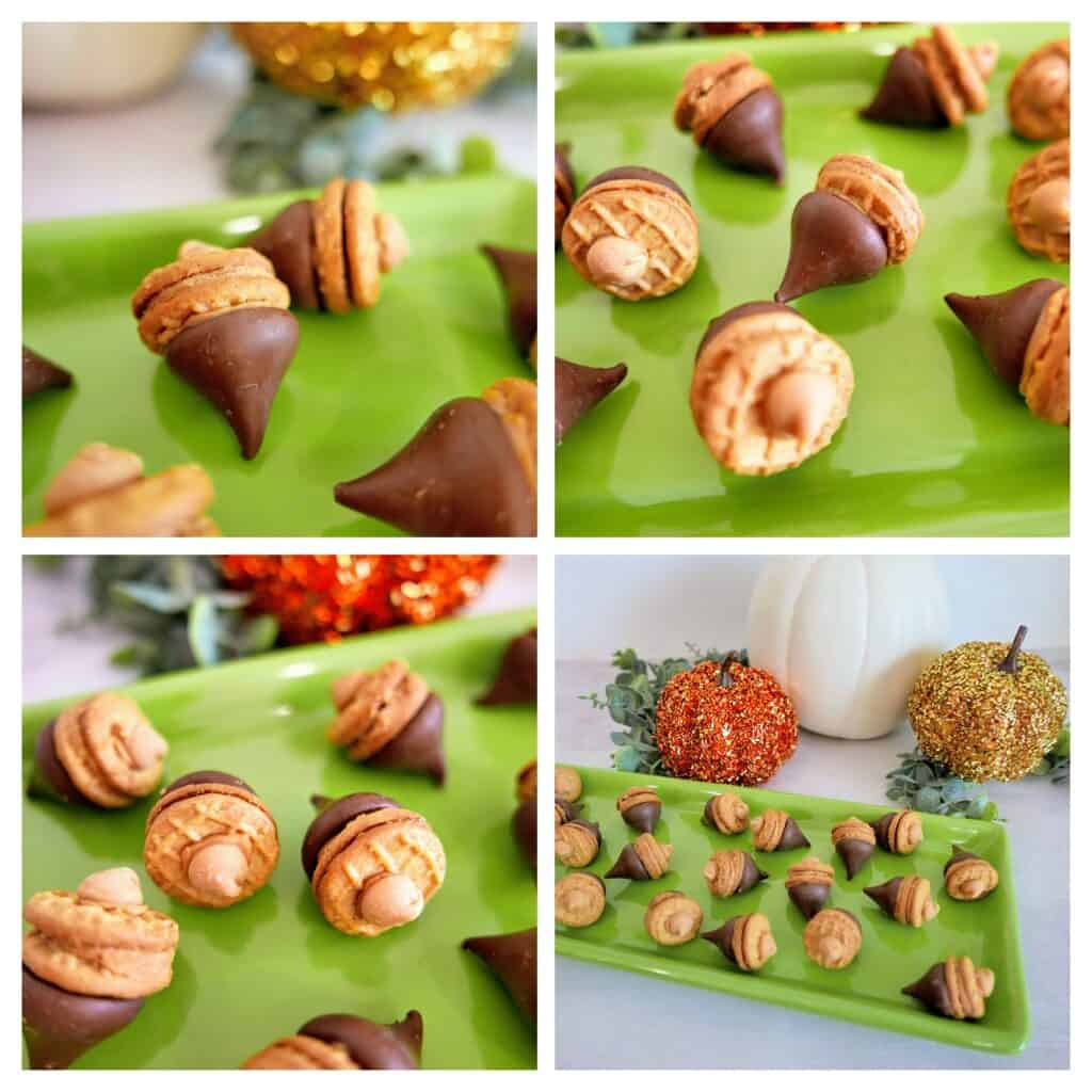 chocolate acorn treats image collage