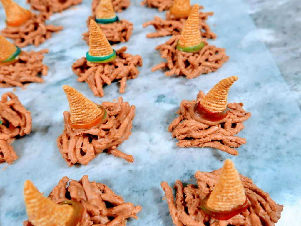 scarecrow hat snacks with added hat bands made from fruit by the foot