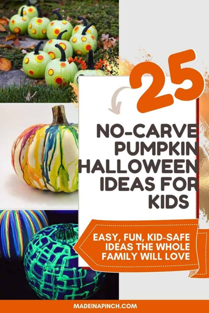 Pumpkin Decorating Ideas for kids pin image