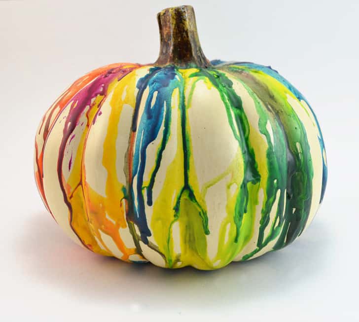 melted crayons pumpkin decorating ideas for kids