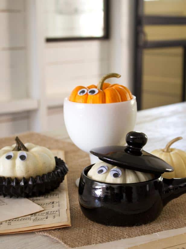 peek-a-boo pumpkin in a bowl