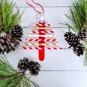 paper straw christmas tree craft