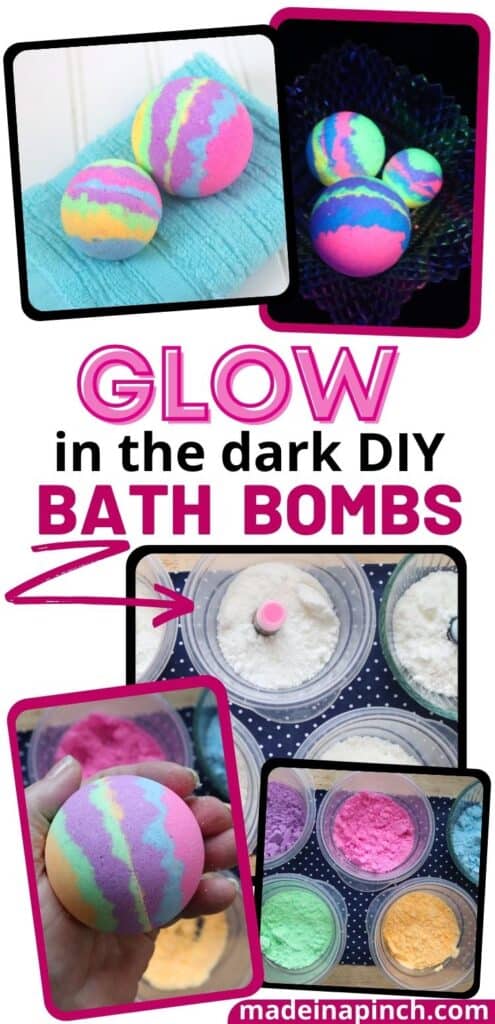DIY glow-in-the-dark bath bombs pin image