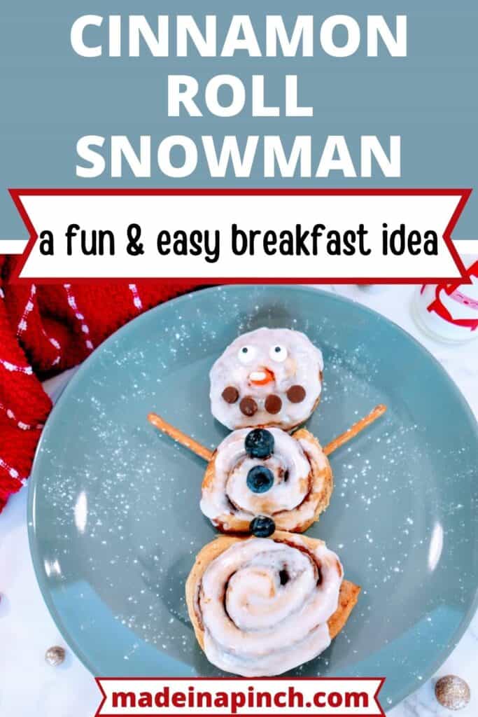 cinnamon roll snowman pin image