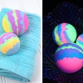 glow in the dark homemade bath bombs collage