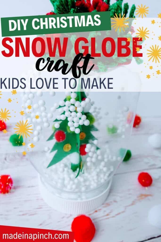 DIY Christmas mason jar snow globe craft pin
