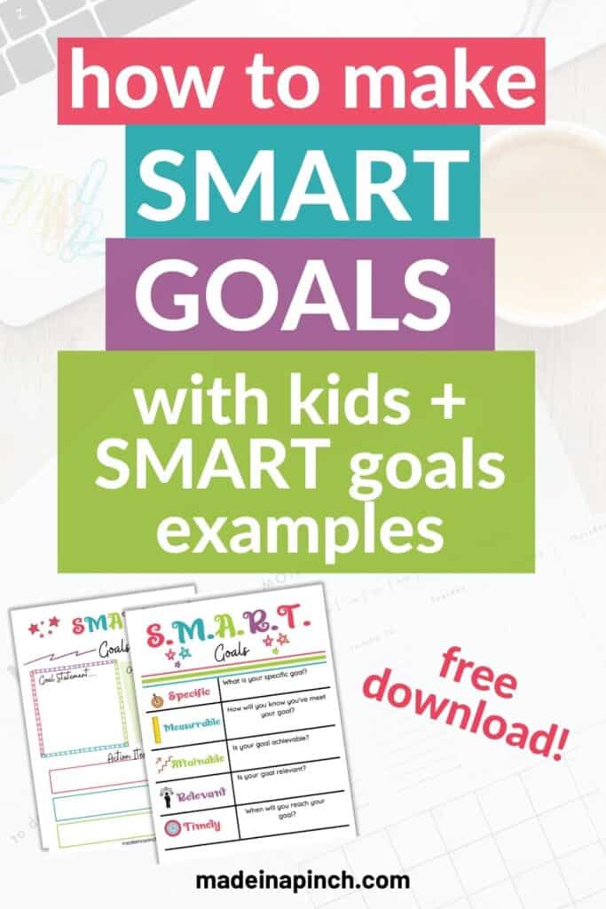 Smart goals examples pin image