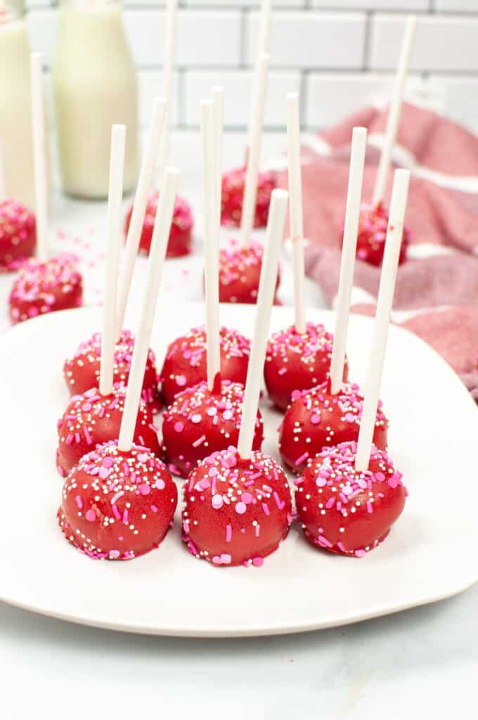 easy cake pops on a plate