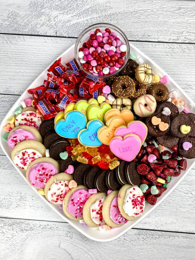 Valentine's Day dessert charcuterie board