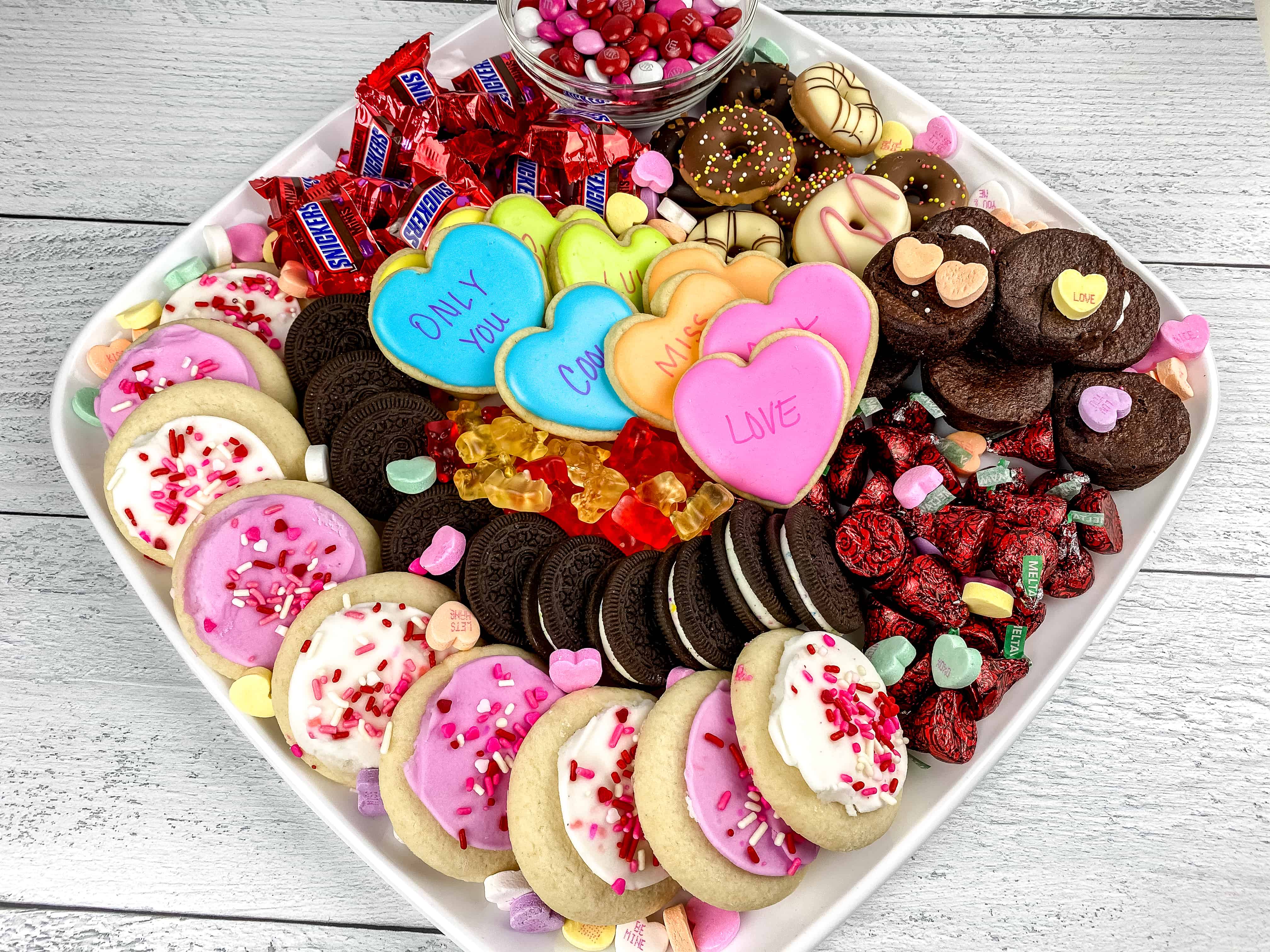 Kid-themed Valentine's Day Dessert Charcuterie Board - Made In A Pinch