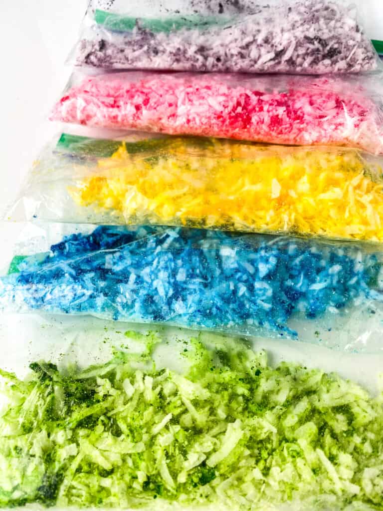 colored shredded coconut