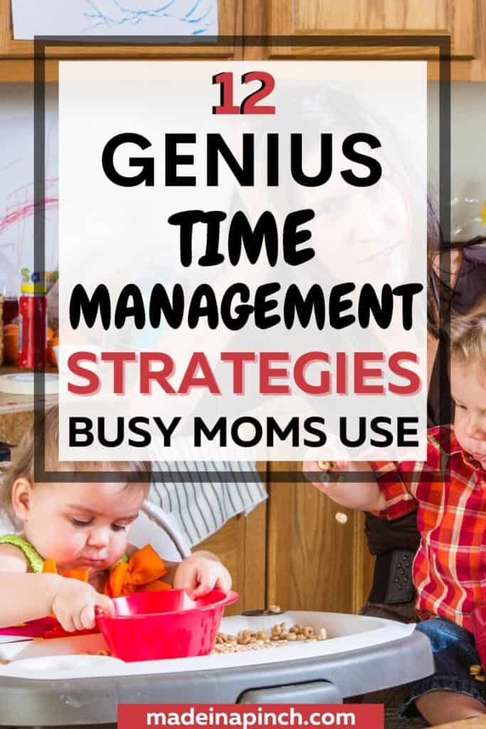 time management strategies for busy moms pin image