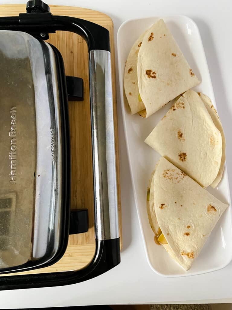 tortilla wraps ready to go into the panini