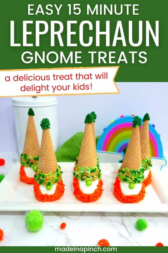 St. Patrick's Day leprechaun gnome treats pin image