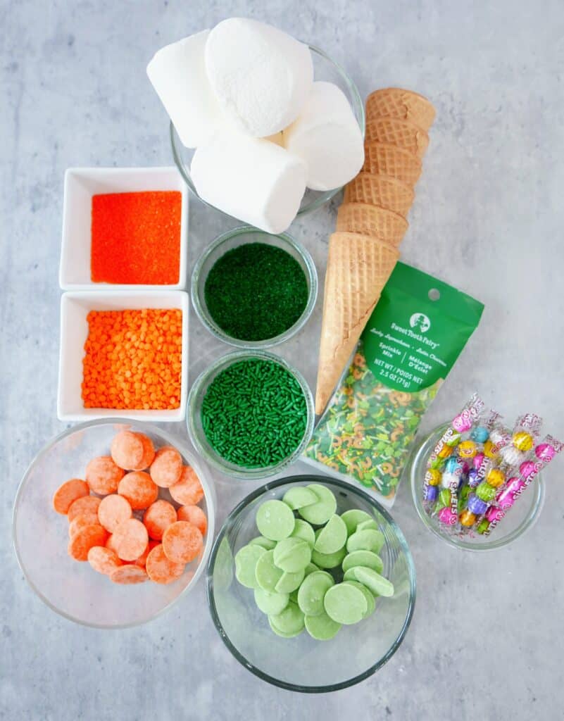 supplies for St. Patrick's Day gnome treats