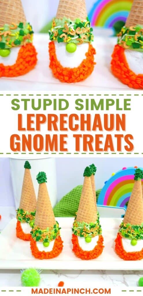 St. Patrick's Day leprechaun gnome treats long pin image