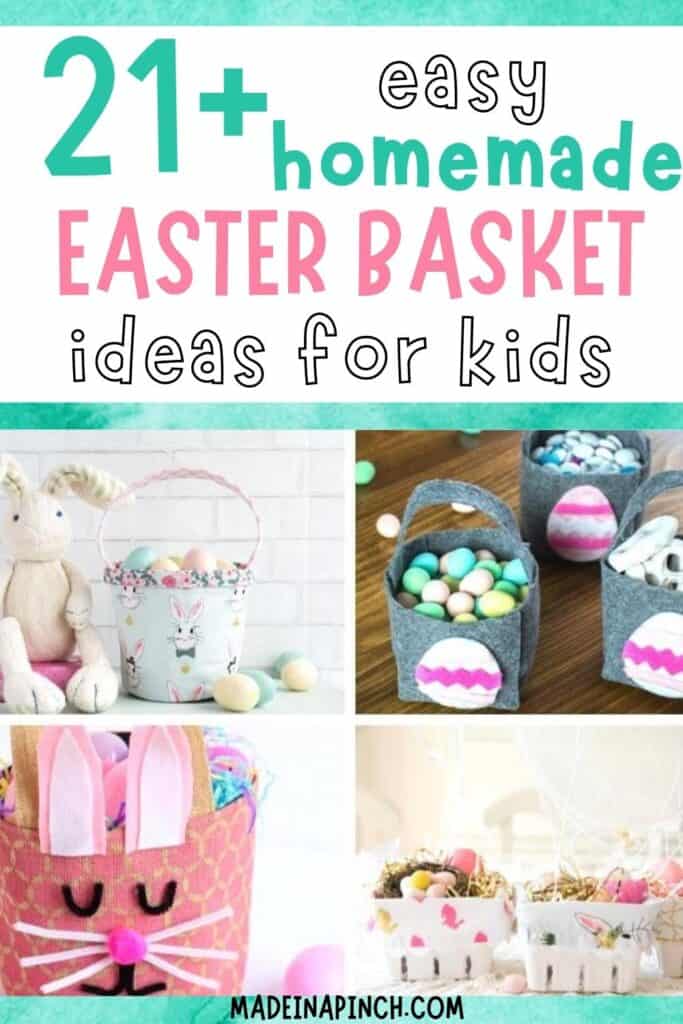 Making homemade Easter baskets isn't as common today as it once was, but it's still a fun and easy project! This year try making your own DIY Easter baskets using these simple but creative ideas as inspiration! No matter what kind of Easter baskets you're looking for, there are plenty of homemade Easter Basket ideas to choose from! #easter #diy #easterbaskets #homemade #madeinapinch