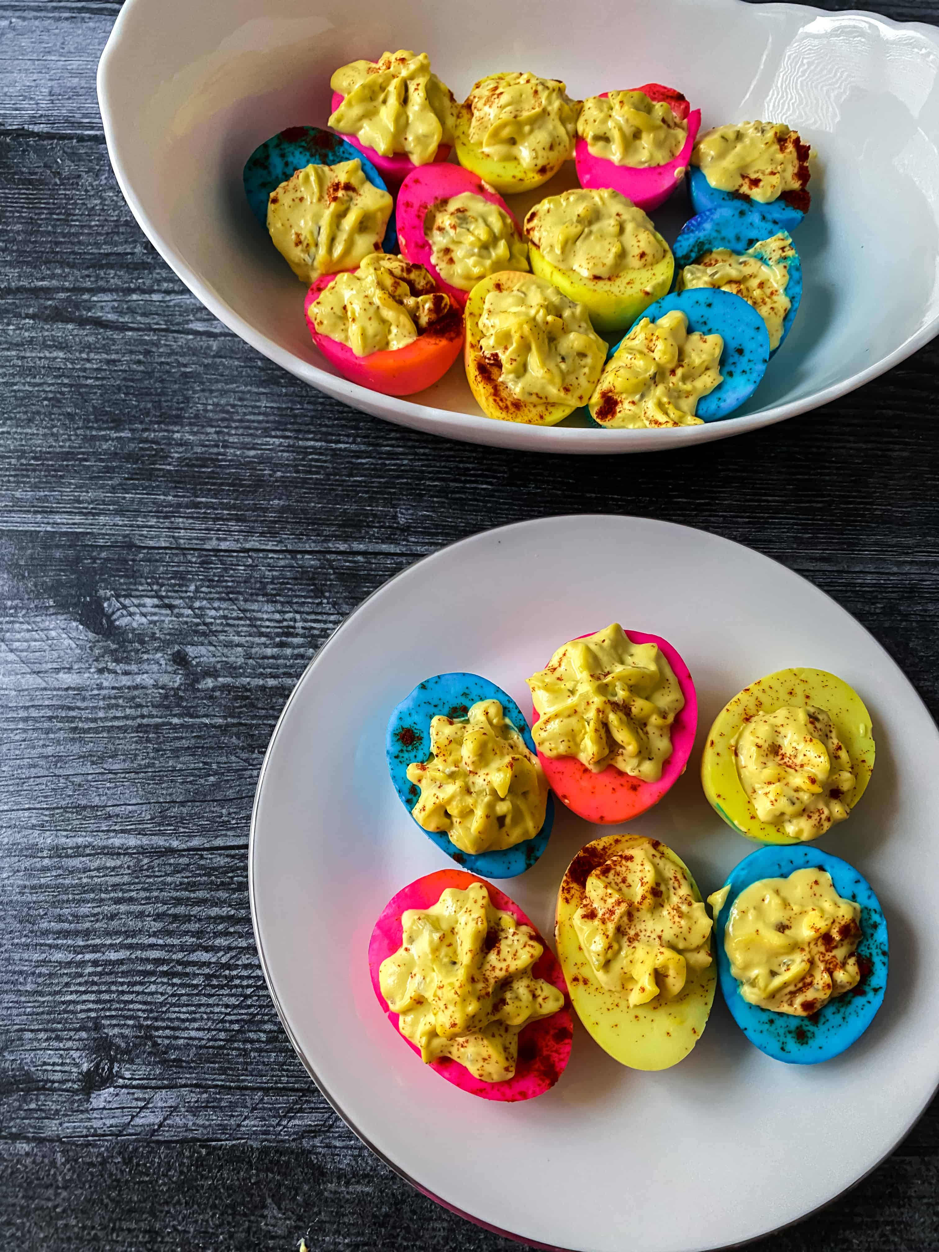 Spring Colored Deviled Eggs (Classic Recipe) - Made In A Pinch