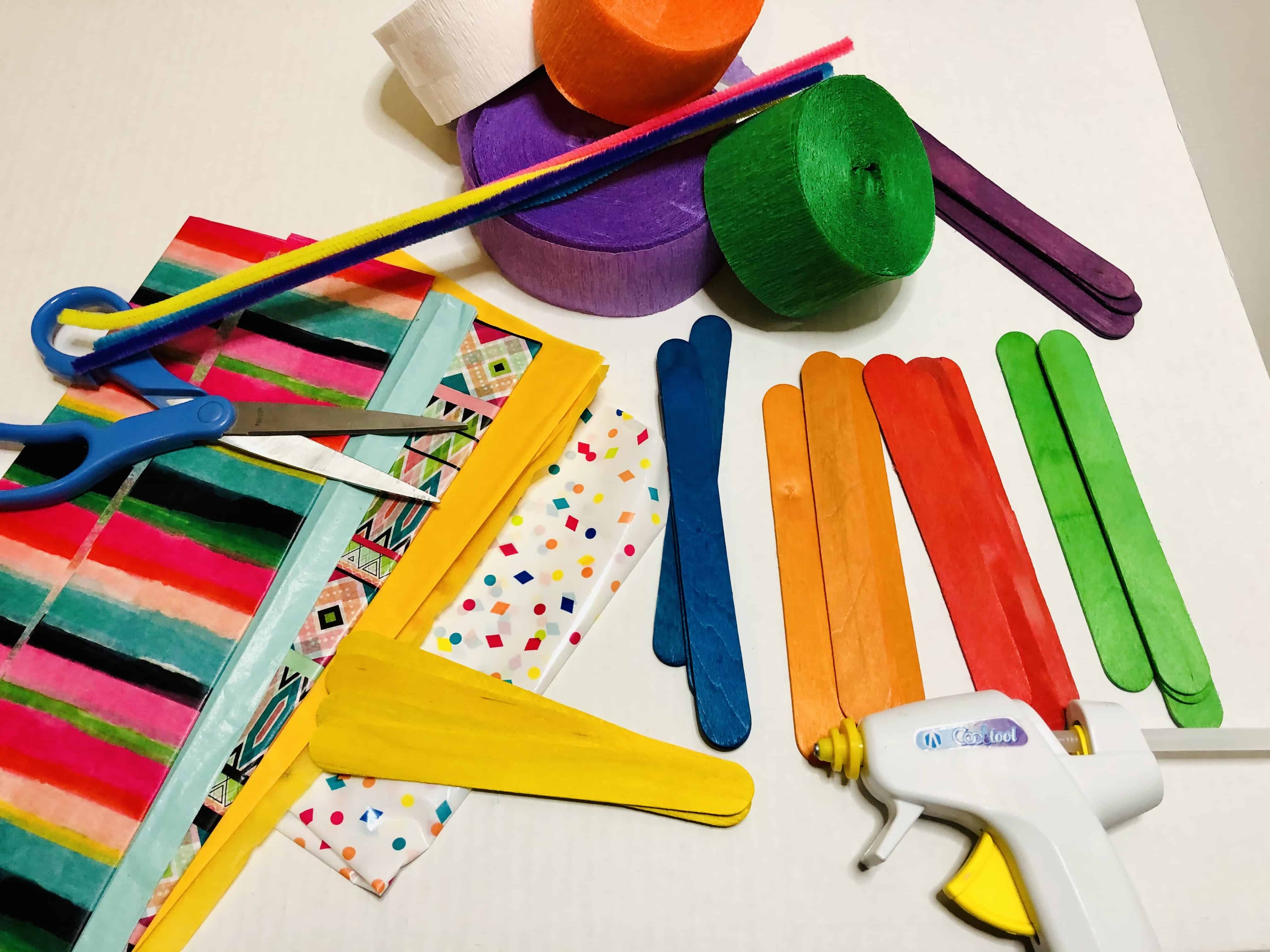 Easy Colorful Kite Popsicle Stick Crafts for Kids Made In A Pinch