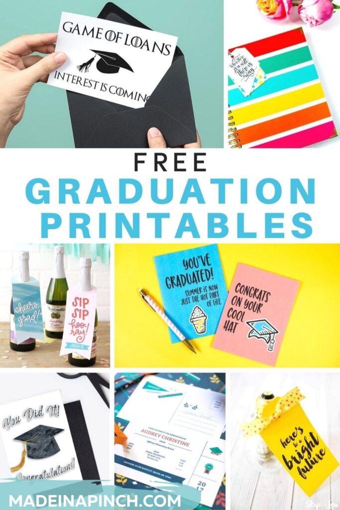 20 free graduation printables pin image