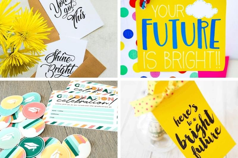 free graduation printables and gifts collage image
