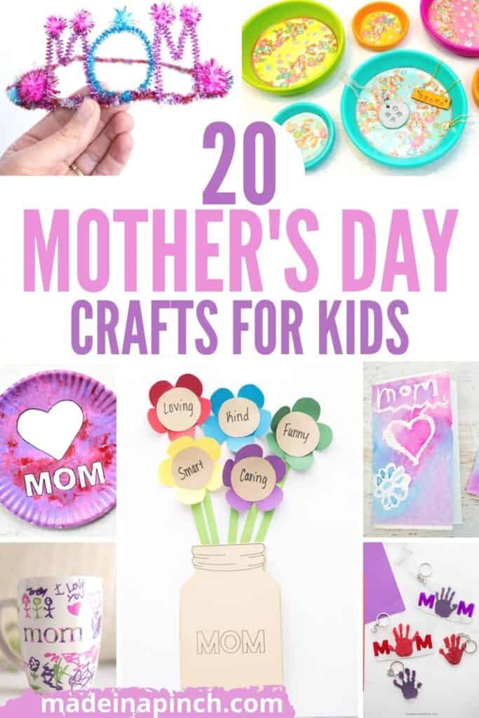 Mother's Day craft ideas kids can make pin image
